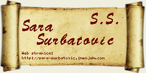 Sara Šurbatović vizit kartica